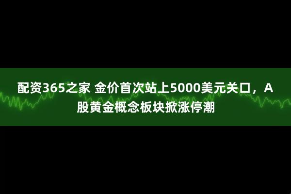 配资365之家 金价首次站上5000美元关口，A股黄金概念板块掀涨停潮